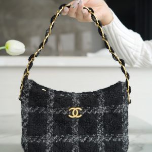 To’liatty香奈兒 CHANEL22k 新款hobo粗花呢腋下包