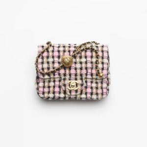 香奈兒官網中國官方網包包 迷妳口蓋包羊毛斜紋軟呢與金色金屬