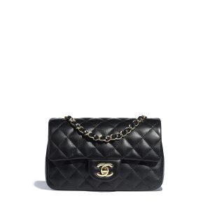 香奈兒包包價格一覽錶CHANEL迷你口盖包羊皮革与金色金属 黑