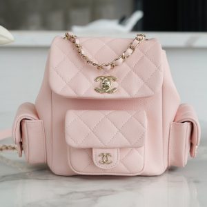 香港深水埗區 CHANEL 23k新款雙肩包淺粉 香奈兒的包