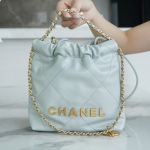 Singapore Chanel 23A 22Mini bag 霧霾藍 香奈兒女包旗艦店