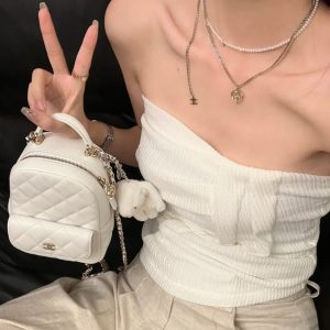 UAE United Arab Emirates Chanel 24C mini雙肩背包白色