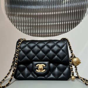 香港島‌中西區香奈兒金珠方胖子官網價格 黑色古金扣