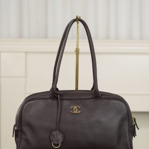 Taiwan香奈兒保齡球包系列CHANEL26新款保齡球包巧克力色大號